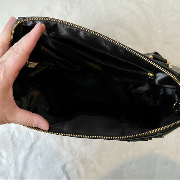 Joy & Iman Black Leather Satchel Purse - Picture 7 of 10